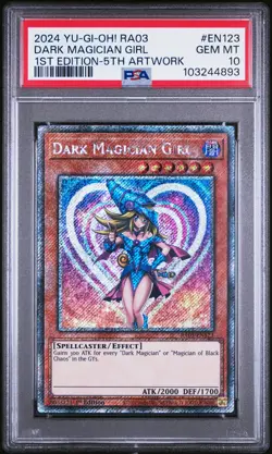 2024 YU-GI-OH! RA03-QUARTER CENTURY BONANZA #EN123 DARK MAGICIAN GIRL PSA 10 - Image 1