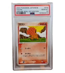 Vulpix 016/083 1st Edition PSA 10 Undone Seal 2004 Japanese Graded Pokemon Card - Image 1