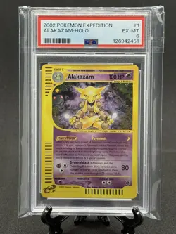 2002 Pokemon Expedition Alakazam Holo PSA 6 Graded Card - Image 1