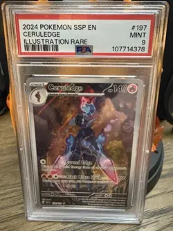 Pokemon TCG Ceruledge Illustration Rare Card Sv08: Surging Sparks 197/191 PSA 9 - Image 1