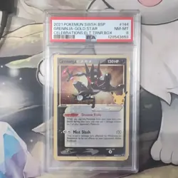 Pokemon Greninja TCG Gold Star SWSH144 Holo Rare Card PSA8 - Image 1