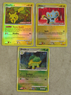 Lot of 3 Pokemon Diamond & Pearl Burger King Promo Cards Pikachu Shinx Grotle - Image 1