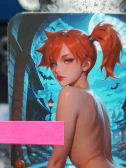 1/1 Only 1 Made Misty Pool Pokemon Halloween NSFW Topless Lonestar Customs Card - Image 2