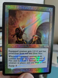 1x Sword of Fire and Ice Judge Foil NM - Promo Old Border Magic Card x1 - Image 1