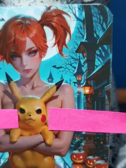 1/1 Only 1 Made Misty Pikachu Pokemon Halloween Topless Lonestar Customs Card - Image 3