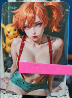 1/1 Only 1 Made Misty NSFW Pretty Pokemon Pikachu Topless Lonestar Customs Card - Image 1