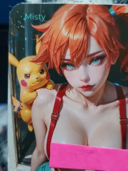1/1 Only 1 Made Misty NSFW Pretty Pokemon Pikachu Topless Lonestar Customs Card - Image 2