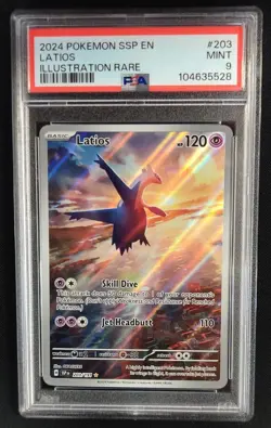PSA 9 MINT Latios 203/191 Surging Sparks Pokemon Graded Card - Image 1