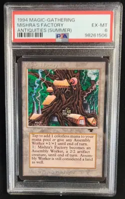 PSA 6 Mishra's Factory (Summer) Antiquities MTG Magic Graded Card - Image 1