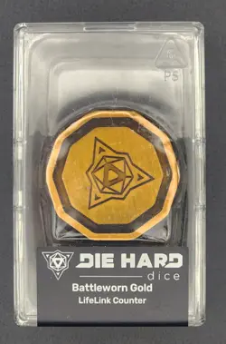 Die Hard Dice Battleworn Gold LifeLink Counter; Metal Spindown Life Wheel - Image 2