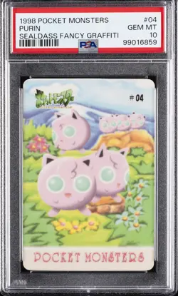 1998 POCKET MONSTERS SEALDASS FANCY GRAFFITI #04 PURIN PSA 10 - Image 1