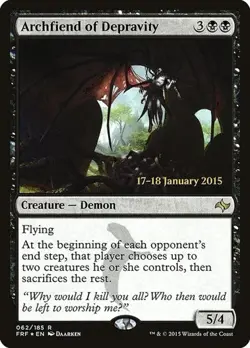 Archfiend of Depravity - Foil Prerelease Promo Fate Reforged LP MTG - Image 1