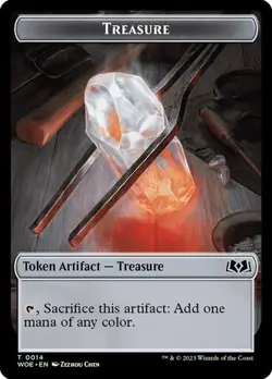 Foil Food #12 - Treasure Double Sided Token [Wilds of Eldraine] MTG - Image 2