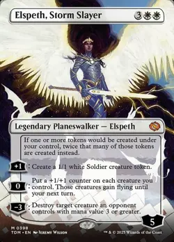 MTG Elspeth, Storm Slayer - Borderless, NM-Mint, English Tarkir: Dragonstorm - Image 1