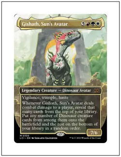 1x Gishath, Sun's Avatar, Borderless Art, Magic the Gathering MTG NM - Image 1
