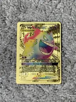 Pokemon Gengar&Mimikyu GX HP240 Tag Team Horror House Gold Foil Fan Art Card - Image 1