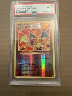 2016 POKEMON XY EVOLUTIONS #11 CHARIZARD-REVERSE FOIL PSA 8 11/108 - Image 1