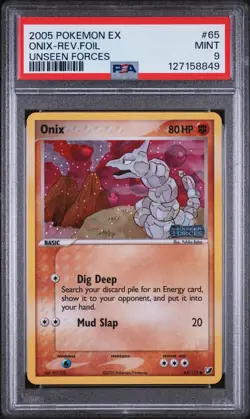 2005 Pokemon Ex Unseen Forces Onix Reverse Holo 65/115 PSA 9 MINT 59 FREE SHIP - Image 1