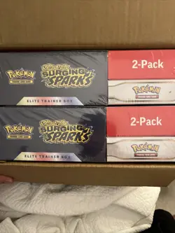 Pokemon Surging Sparks ETB + Booster Bundle, 2-pack ~ Costco Set FACTORY SEALED - Image 1