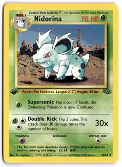 Pokemon 1st Edition Nidorina Uncommon Jungle 40/64 NM - Image 1