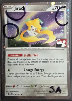 3 Swirls Jirachi 126/182 Cosmo Holo Prize Pack Series Promo Stamped Pokemon 3A - Image 2