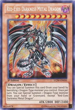 Yugioh! MP Red-Eyes Darkness Metal Dragon - LCJW-EN050 - Secret Rare - 1st Editi - Image 1