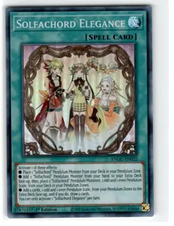 Yu-Gi-Oh! Solfachord Elegance Super Rare ANGU-EN022 Moderately Played 1st - Image 1