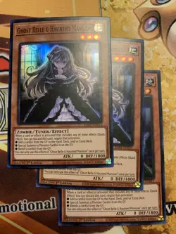 Ghost Belle & Haunted Mansion (3x) RA01-EN011 Super Rare 1st Edition NM Yugioh - Image 1