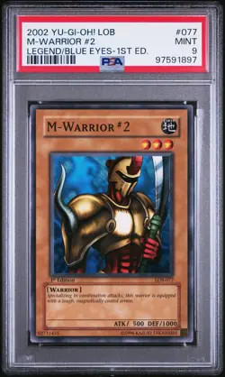 YuGiOh! Legend Blue Eyes White Dragon 1st M-Warrior #1 #2 LOB-076 LOB-077 PSA 9 - Image 3
