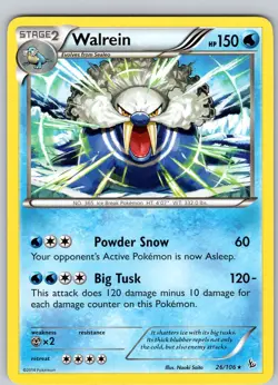 Pokemon TCG Walrien XY Flashfire 26/106 Regular Rare Card NM - Image 1