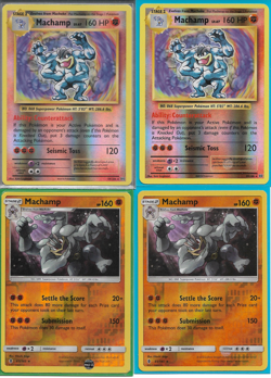 POKEMON 4 CARD REVERSE HOLO MACHAMP LOT NM - Image 1