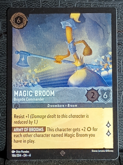 Disney Lorcana Trading Cards- Ursula's Return- "Magic Broom" 186/204 Foil Finish - Image 1