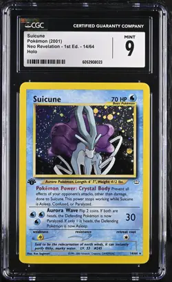 CGC 9 MINT Suicune Neo Revelation 1st Edition 14/64 Holo Pokemon Card - Image 1