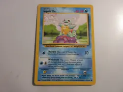 Squirtle Base Set Pokemon Card Played - Image 1