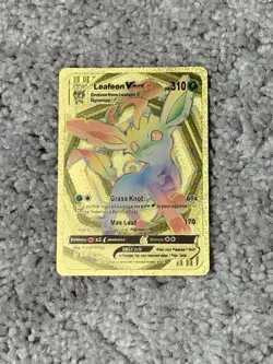 Pokemon Leafeon VMax HP310 Grass Knot Gold Foil Fan Art Card - Image 1