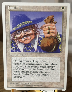 Magic The Gathering Land Tax - 4th Edition 1995 - LP/NM - MTG Enchantment - Image 1