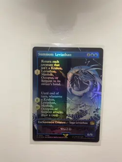 Magic MTG Final Fantasy Borderless Foil Summon: Leviathan R0361 NM/NP - Image 1