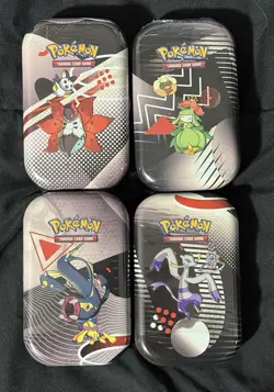 Pokemon Black Bolt White Flare Unova Mini Tins Lot of 4 NEW SEALED - Image 1