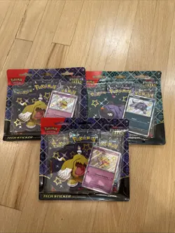 Pokemon TCG Palawan Fates Tech Sticker Collection Lot Of Three Sealed - Image 1