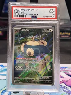 2023 POKEMON SVP EN-SV BLACK STAR PROMO 151 ELITE TRAINER BOX #051 SNORLAX PSA 9 - Image 1