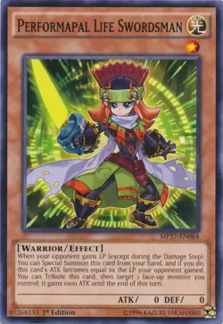 Yugioh! LP Performapal Life Swordsman - MP17-EN064 - Common - 1st Edition Lightl - Image 1