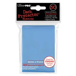 Card Sleeves Solid Color Sleeves Standard Deck Protectors - Light Blue (50) - Image 1