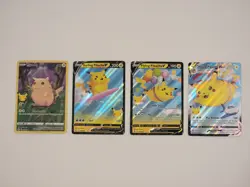 Pikachu VMAX & V & Full Art Pokemon Celebrations 25th anniversary 4 Card Lot NM - Image 1