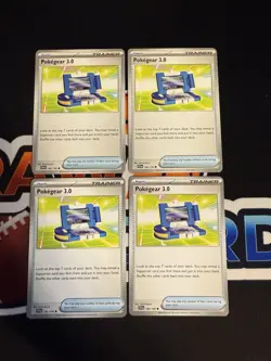 4x Pokegear 3.0 186/198 Scarlet & Violet Base Playset NM Pokemon Card - Image 1