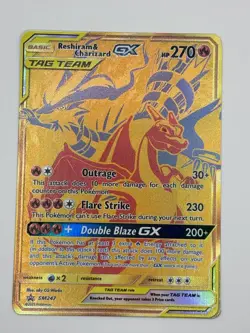 Reshiram & Charizard GX SM247 Pokemon 2021 TCG Black Star Promo Holo Card NM - Image 1