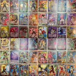 Dragon Ball Super Card 56 Cards Lot Mix Of ST/SPR/EX/SR/R/UC/C/PR All Shinny NM - Image 1