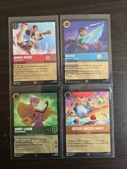 Disney Lorcana Azurite Sea League Promo Card Set - Minnie Mouse, Wasabi, Honey - Image 1
