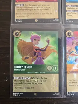 Disney Lorcana Azurite Sea League Promo Card Set - Minnie Mouse, Wasabi, Honey - Image 4