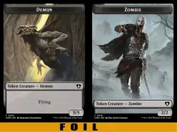 1x - DEMON \ ZOMBIE Token (#15/19) - FOIL - Commander Master - NM MTG - Image 1