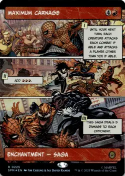 MTG Maximum Carnage (Borderless) Foil NM Marvel's Spider-Man Magic 225 - Image 1